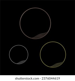 Resumen de líneas de círculo dorado sobre fondo oscuro. Diseño de líneas de rayas geométricas. Moderna plantilla de lujo. Traje para presentación, banner, portada, web, volante, afiche, folleto. Ilustración del vector