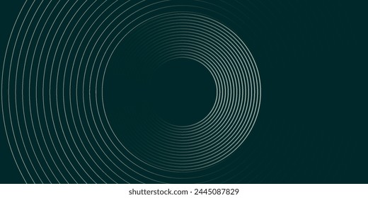 Abstract gold circle lines on dark background. Geometric stripe line art design. Modern luxury template. Suit for presentation, banner, cover, web