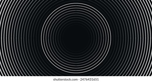 Abstract gold circle lines on dark background. Geometric stripe line art design. Modern luxury template. Suit for presentation, banner, cover, web, line