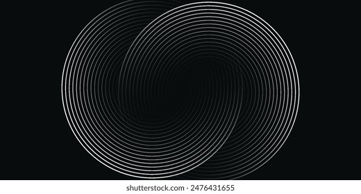 Abstract gold circle lines on dark background. Geometric stripe line art design. Modern luxury template. Suit for presentation, banner, cover, web, line