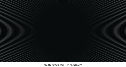 Abstract gold circle lines on dark background. Geometric stripe line art design. Modern luxury template. Suit for presentation, banner, cover, web, line