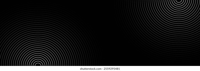 Abstract gold circle lines on dark background. Geometric stripe line art design. Modern luxury template. Suit for presentation, banner, cover, web, flyer, poster, brochure. 