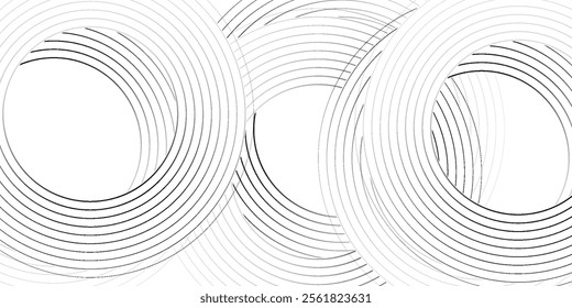 Abstract gold circle lines on dark background. Geometric stripe line art design