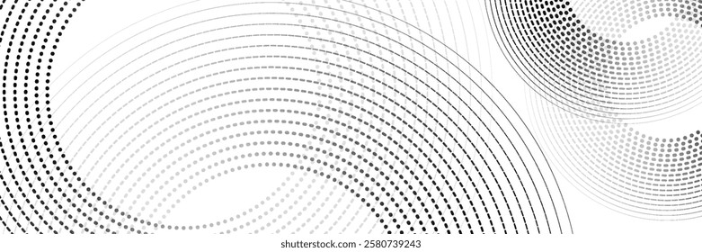 Abstract gold circle lines on dark background. Geometric stripe line art design