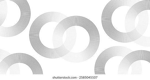 Abstract gold circle lines on dark background. Geometric stripe line art design. Vector illustration,