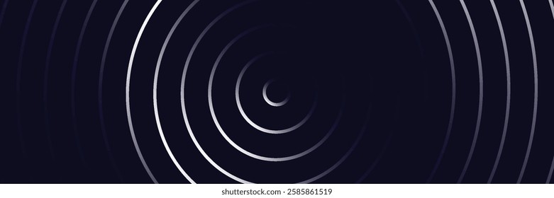 Abstract gold circle lines on dark background. Geometric stripe line art design. Vector illustration, eps10.