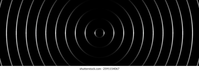Abstract gold circle lines on dark background. Geometric stripe line art design. Vector illustration