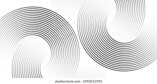Abstract gold circle lines on dark background. Geometric stripe line art design.