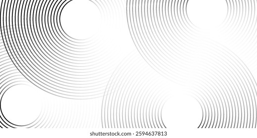 Abstract gold circle lines on dark background. Geometric stripe line art design. Vector illustration, eps10.