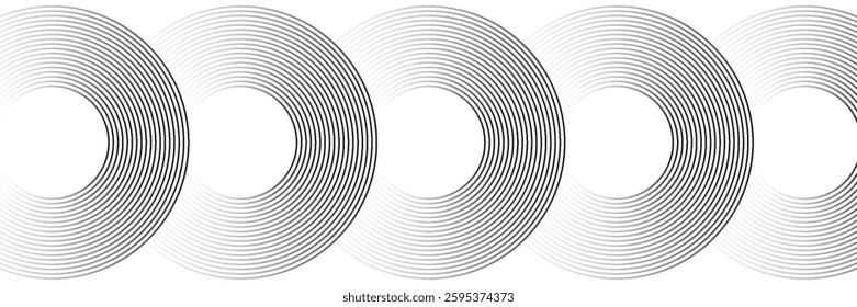 Abstract gold circle lines on dark background. Geometric stripe line art design.