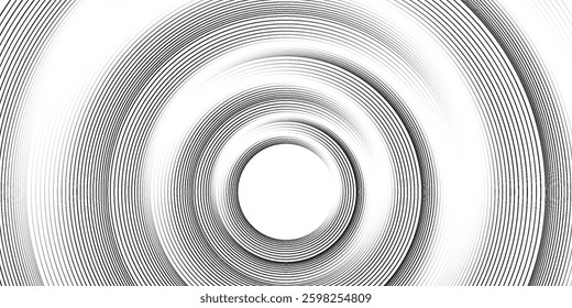 Abstract gold circle lines on dark background. Geometric stripe line art design. Vector illustration, eps10.	