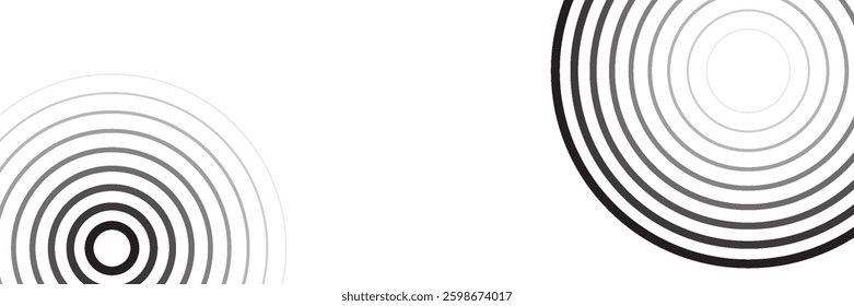 Abstract gold circle lines on dark background. Geometric stripe line art design.
