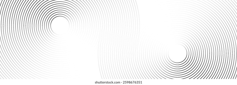 Abstract gold circle lines on dark background. Geometric stripe line art design.
