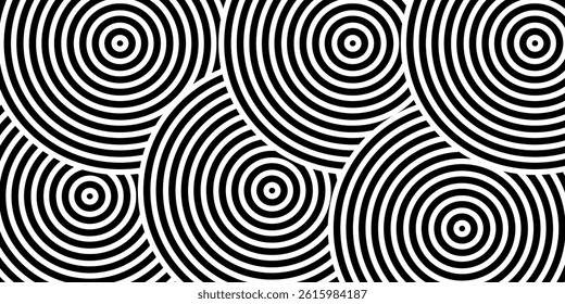 Abstract gold circle lines on dark background. Geometric stripe line art design.	