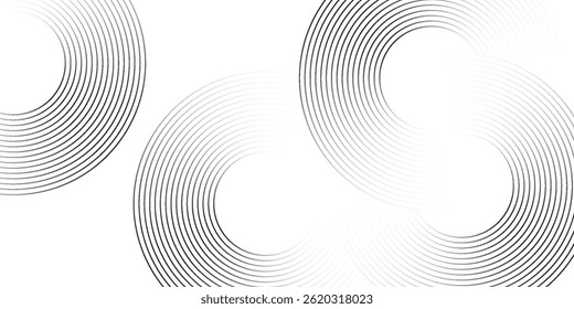 Abstract gold circle lines on dark background. Geometric stripe line art design.
