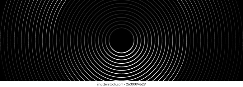 Abstractas líneas de círculo de oro sobre fondo oscuro. Diseño geométrico del arte de la línea de la raya.
