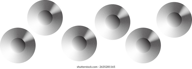 Abstrakte goldene Kreislinien auf dunklem Hintergrund. Geometrisches Streifenlinien-Kunstdesign. Vektorgrafik, eps10.