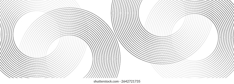 Abstractas líneas de círculo de oro sobre fondo oscuro. Diseño geométrico del arte de la línea de la raya.