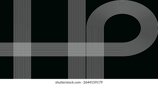 Abstractas líneas de círculo de oro sobre fondo oscuro. Diseño geométrico del arte de la línea de la raya. Moderna Plantilla de lujo. Traje para la presentación, Anuncio, cubierta, Web, volante, cartel, folleto. Ilustración vectorial