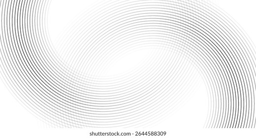 Abstractas líneas de círculo de oro sobre fondo oscuro. Diseño geométrico del arte de la línea de la raya.