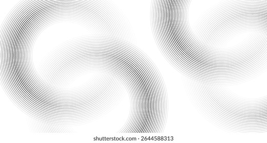 Abstrato linhas de círculo dourado no fundo escuro. Projeto de arte de linha de faixa geométrica. Ilustração vetorial, eps10