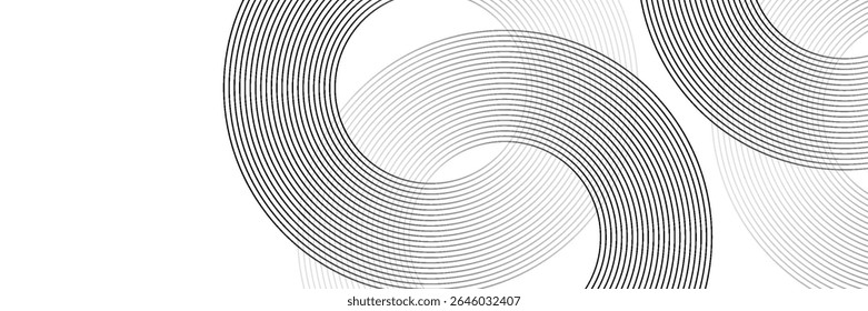 Abstrato linhas de círculo dourado no fundo escuro. Projeto de arte de linha de faixa geométrica. Ilustração vetorial, eps10. modern