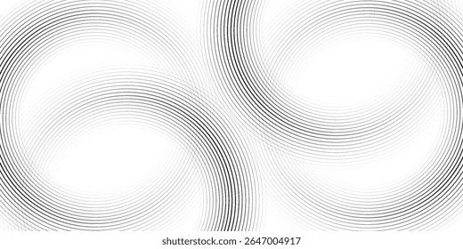 Abstract gold circle lines on dark background. Geometric stripe line art design. Vector illustration, eps10.	
