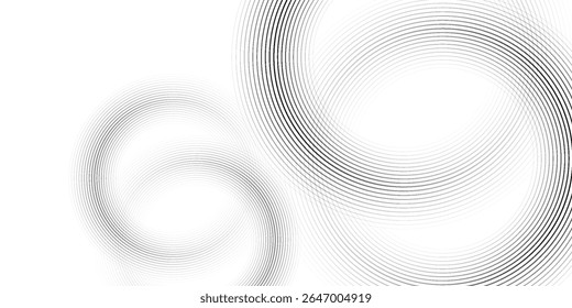 Abstractas líneas de círculo de oro sobre fondo oscuro. Diseño geométrico del arte de la línea de la raya. Ilustración vectorial, eps10.	
