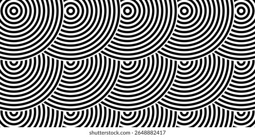 Abstract gold circle lines on dark background. Geometric stripe line art design.	