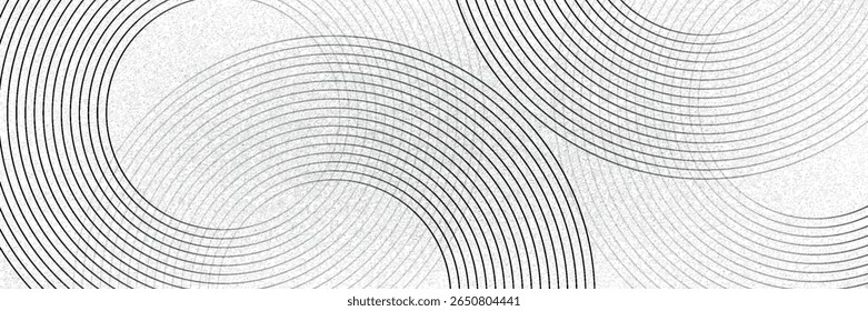 Abstract gold circle lines on dark background. Geometric stripe line art design. Vector illustration, eps10.	