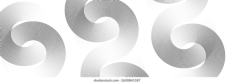 Abstractas líneas de círculo de oro sobre fondo oscuro. Diseño geométrico del arte de la línea de la raya.Ilustración vectorial.eps 10.modern.