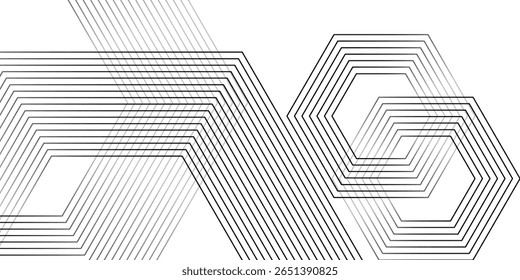Abstract gold circle lines on dark background. Geometric stripe line art design.