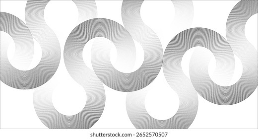 Abstract gold circle lines on dark background. Geometric stripe line art design. Vector illustration