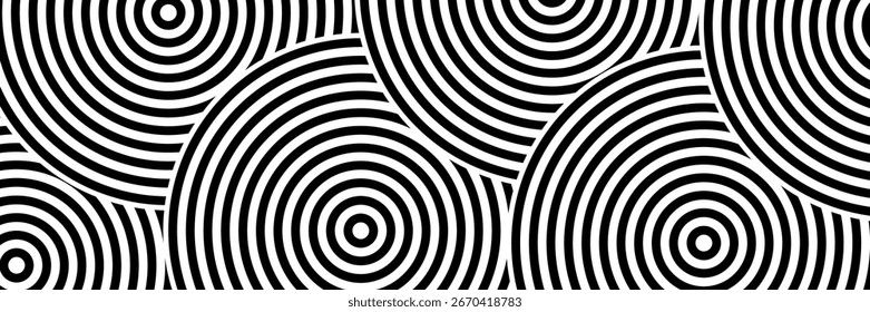Abstract gold circle lines on dark background. Geometric stripe line art design.	