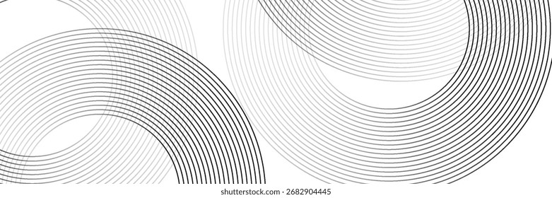 Abstractas líneas de círculo de oro sobre fondo oscuro. Diseño geométrico del arte de la línea de la raya. Ilustración vectorial, eps10.	
