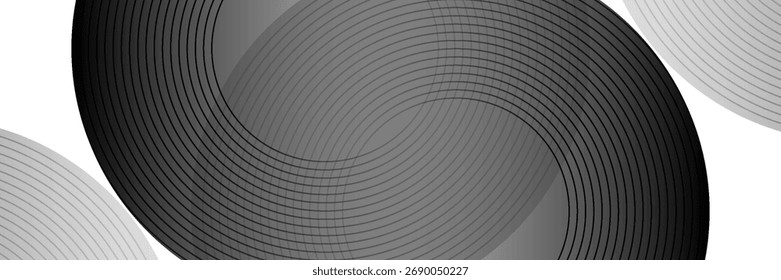 Abstractas líneas de círculo de oro sobre fondo oscuro. Diseño geométrico del arte de la línea de la raya. Ilustración vectorial, eps10.	
