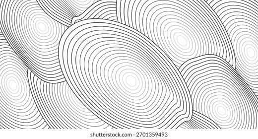 Abstract gold circle lines on dark background. Geometric stripe line art design.