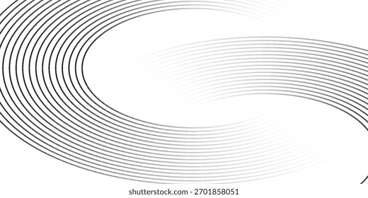 Abstrato linhas de círculo dourado no fundo escuro. Projeto de arte de linha de faixa geométrica