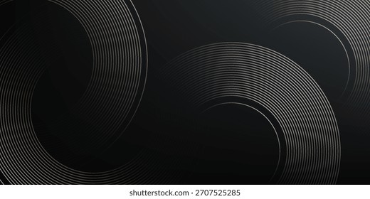 Abstractas líneas de círculo de oro sobre fondo oscuro. Diseño geométrico del arte de la línea de la raya. Moderna Plantilla de lujo. Traje para la presentación, Anuncio, cubierta, Web. traje para bussines, Anuncios