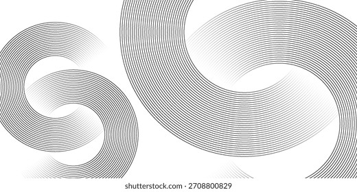 Abstract gold circle lines on dark background. Geometric stripe line art design. Vector illustration, eps10