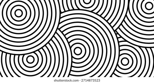 Abstract gold circle lines on dark background. Geometric stripe line art design.	