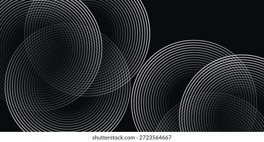 Abstractas líneas de círculo de oro sobre fondo oscuro. Diseño geométrico del arte de la línea de la raya. Moderna Plantilla de lujo. Traje para la presentación, Anuncio, cubierta, Web, línea