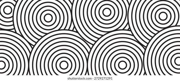 Abstractas líneas de círculo de oro sobre fondo oscuro. Diseño de arte de línea de rayas geométricas.

