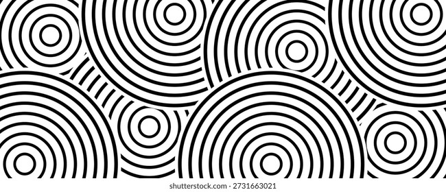 Linhas abstratas do círculo do ouro no fundo escuro. Design de arte de linha de tarja geométrica.eps,10	