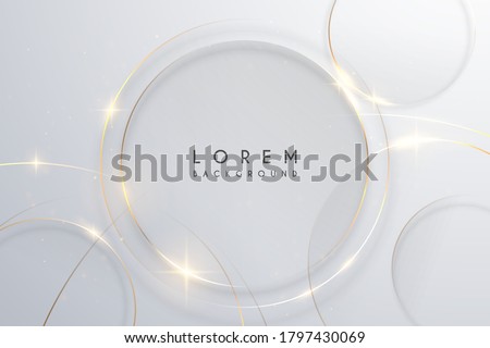 Abstract gold circle lines on white background