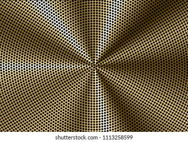 Abstract gold circle mesh speaker pattern background vector illustration.