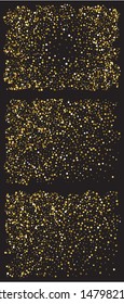 Abstract gold circles for holidays. Fashionable element of design. Vector illustration backdrop. Gold trendy modern elegant backgrounds set for anniversary, birthday celebrate or other festive event.