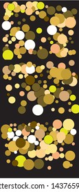 Abstract gold circles for holidays. Vector illustration surprise. Graphic element of design. Gold trendy modern elegant backgrounds set for anniversary, birthday celebrate or other festive event.