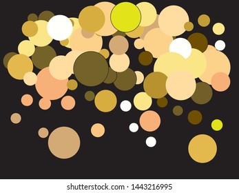 Abstract gold circles for holidays. Vector illustration flyer. Geometric element of your design. Gold trendy modern elegant background for anniversary, birthday celebrate or other festive event.
