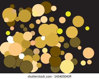 Abstract gold circles for holidays. Vector illustration vintage. Stylish element of your design. Gold trendy modern elegant background for anniversary, birthday celebrate or other festive event.